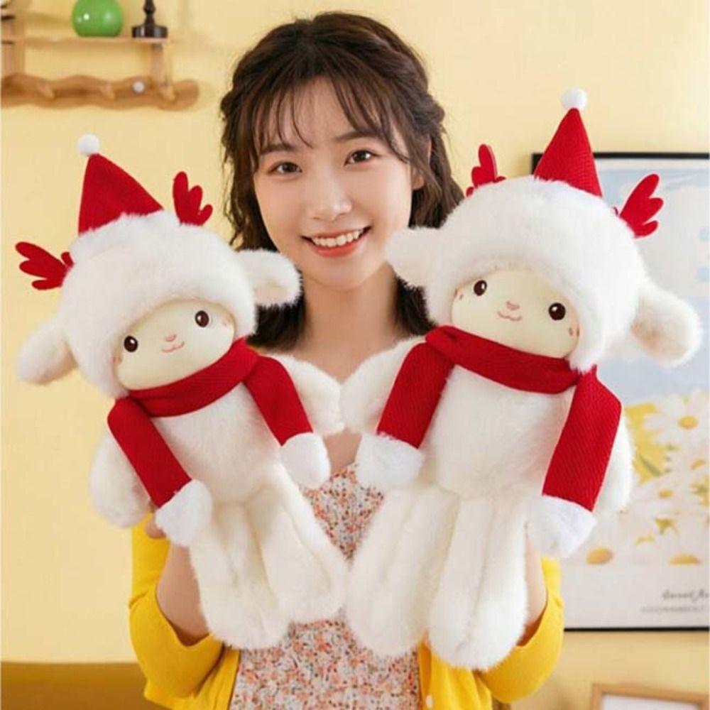 Fluffy Little Sheep Doll Simulation Appease Doll Pillow Christmas Sheep Plush Toy  Home Decor