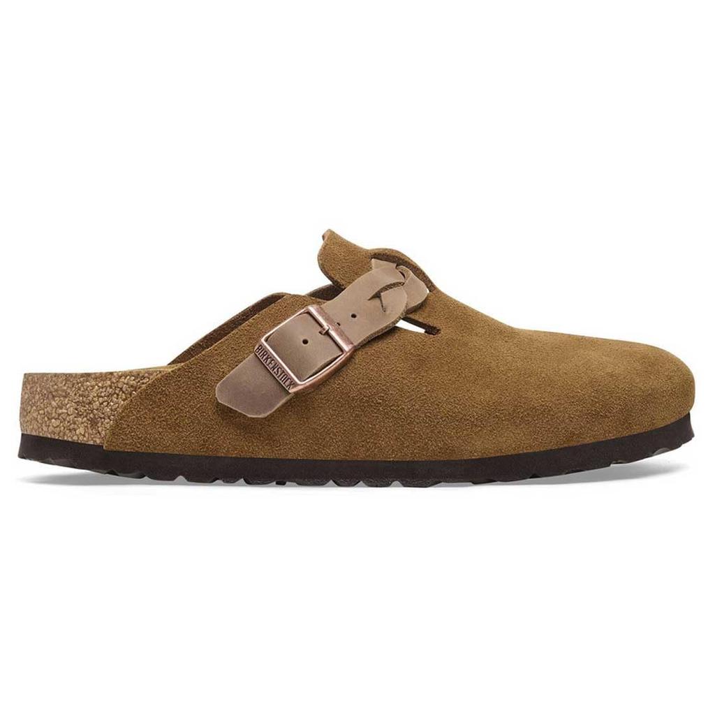 Birkenstock Boston Braided Regular EU40 1026665 Sandals, Clogs, Unisex, Suede, Mink, (26.0cm),