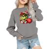 Kids' Fashion Loose-Fit Casual Long-Sleeve Christmas Print Oversized Crewneck Sweatshirt