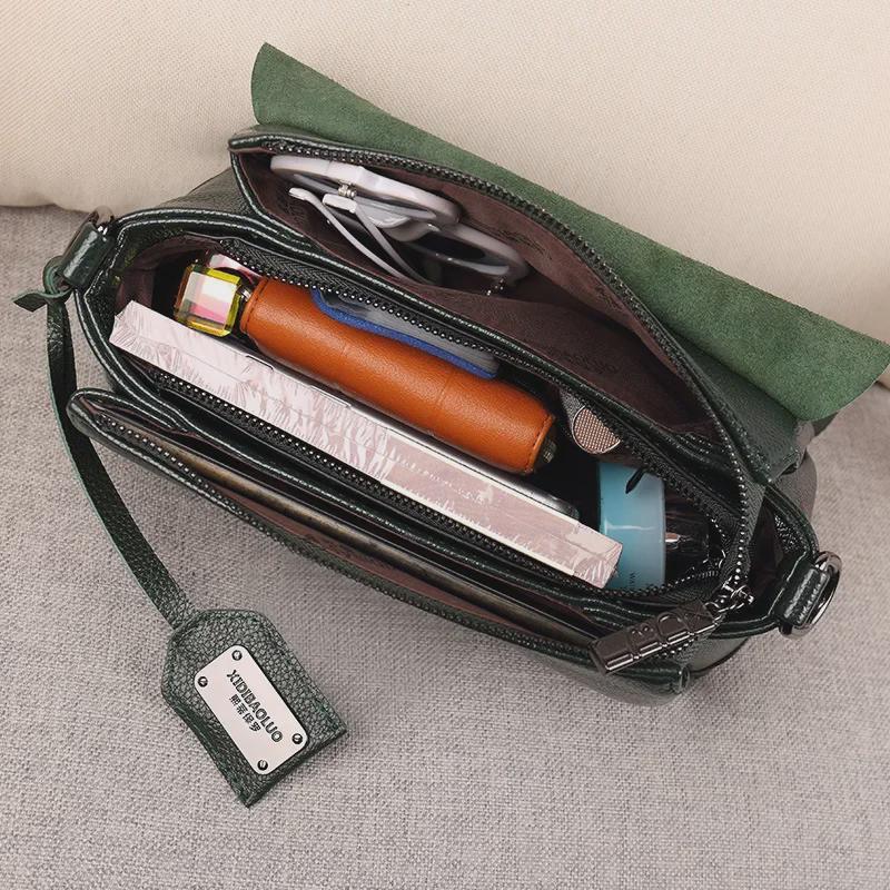 Sac bandoulière en cuir pour femme Xidi Paul 2025, style européen et américain – Grande capacité, design à rabat