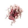 Faux Flower Skull Wall Vase in Pink, Halloween Wall Accent for Alternative Home Styling, Single Piece Room Display for Indoor Wa