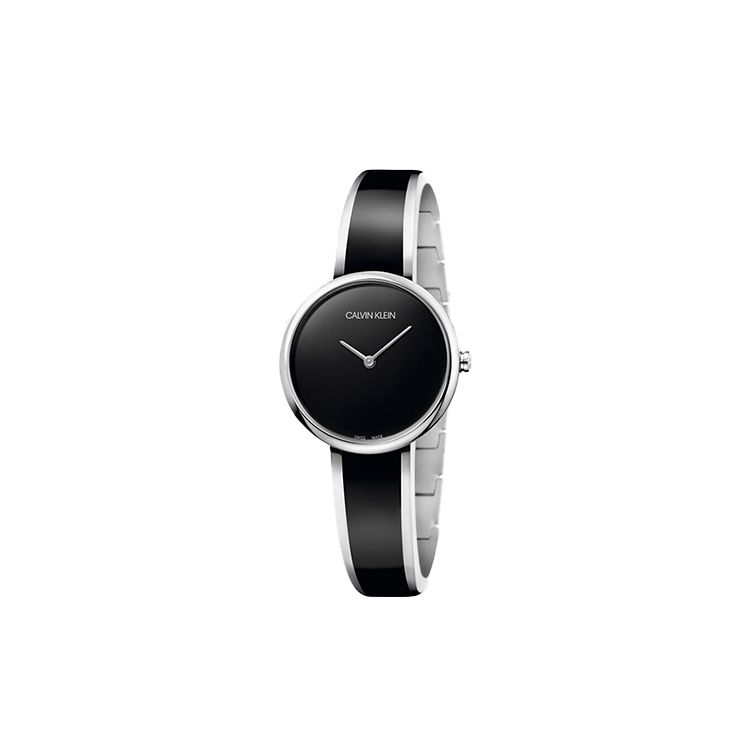 Calvin Klein Ck Quartz Watch Quartz Movement Steel Strap 30Mm Black Dial Classic Women watches K4E2N111 Black/Silver