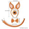 Halloween Animal Ears and Tail Set Holiday Masquerade Pig Costume Props  for Kids and Adults