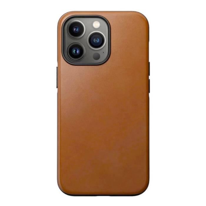 Coque en cuir - Nomad - iPhone 14 Plus - Brun - MagSafe - Puce NFC intégrée
