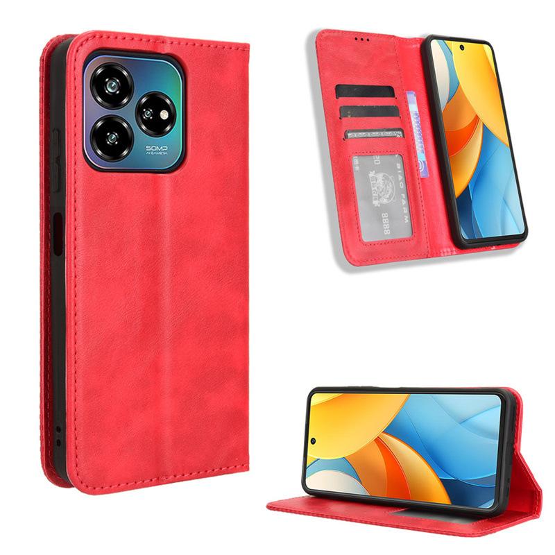 Flip Cover For ZTE Axon 60 Lite/Blade V60 Vita Leather Case [Flip Vintage Leather] Wallet Shockproof Durable Retro Phone Case