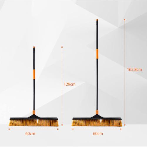 CLEANHOME Professional Deck Brush, 60cm Wide, Adjustable Length (129cm-166cm), Suitable for Balconies, Outdoors, Floors, and Gardens, Cleaning Supplie