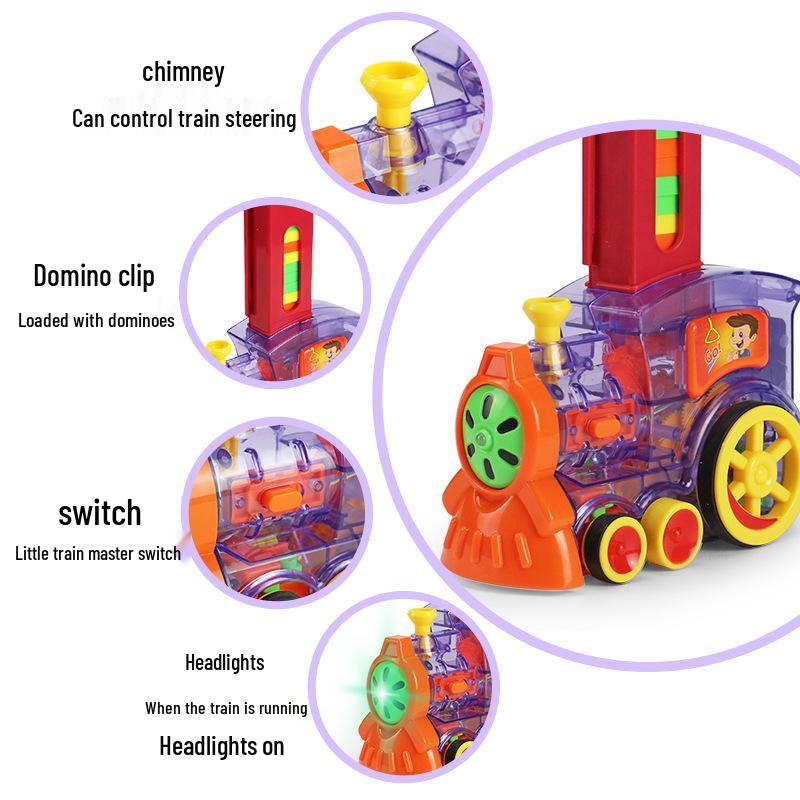 Electric Domino Train Toy: Automatic Card Dispensing for Kids