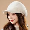 Hats, Autumn and Winter Thickened Velvet for Warmth Ear Protection Duckbill Hat Fashionable Beret Knitted Woolen Hat