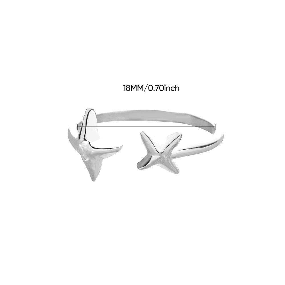 

Free Shipping Cute Star Open Ring for Women Stainless Steel Gold Color Starfish Popular Ring New Fashion Zircon Acceessory Gift