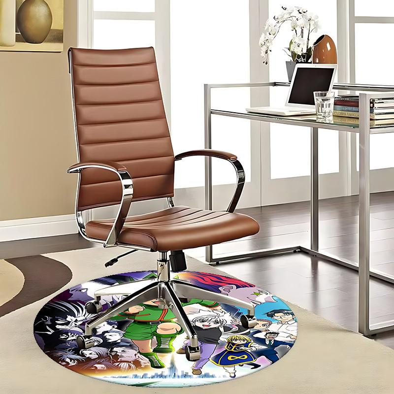 

1pc Hunter x Hunter Anime Cartoon Design Round Carpet - Office Chair Mat, Non-Slip Rug for Home Decor, Living Room, Bedroom, Game Room, Dormitory, Fes 80cm by 80cm