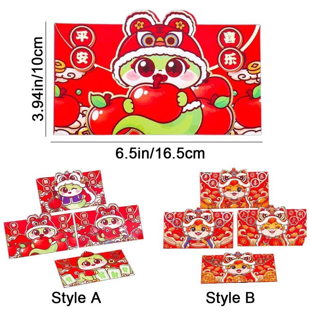 4Pcs Paper New Year Money Pocket Cartoon Lucky Money Bag Cute Hongbao  for Home