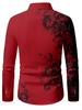 Camicie da uomo alla moda con stampa, per primavera e autunno, casual, traspiranti, con colletto, bottoni, manica lunga