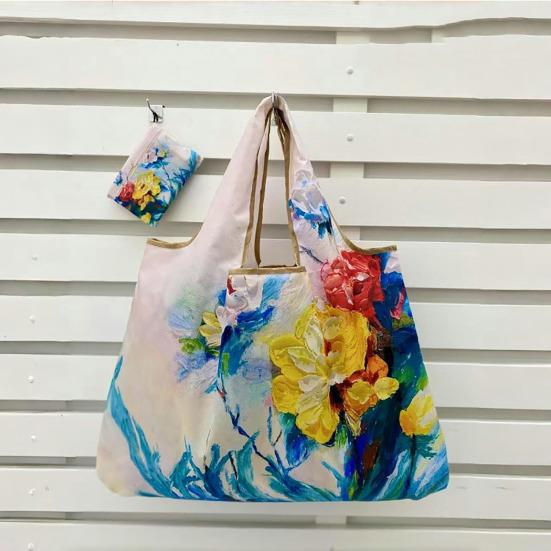 Yousheng Shopping Bag Foldable Large Capacity Tote Durable Oxford Reusable Grocery Bag Strong Load-Bearing Shoulder Storage Bag