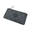 Gucci Double G Series Presbyopia Logo Short Canvas Canvas Bag Wallet Card Holder Coin Purse Men's Black