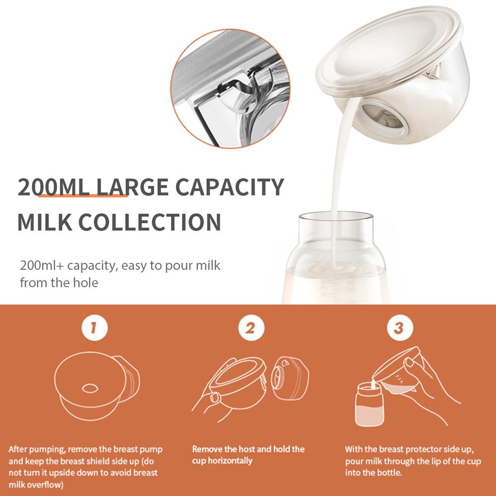 Wearable Electric Electric Breast Pump Invisible Hands Free Portable Integrated Breast Pump 24MM 3 Modes 9 Levels of Suction