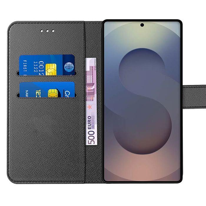Coque de protection - BOOLING - Samsung Galaxy S25 Ultra - Cuir PU Noir - 2 Verres Trempés - Antichoc