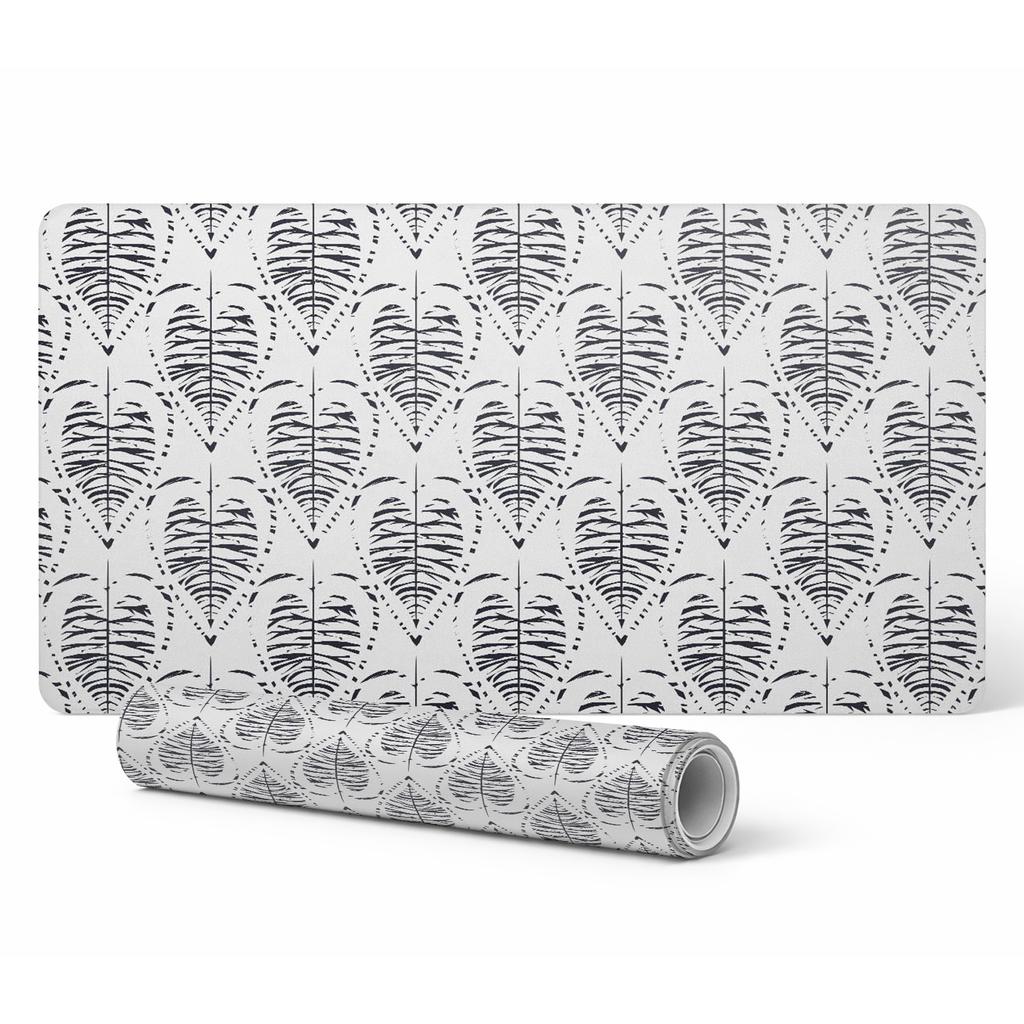 Elegant Decorative Desk Pad Leaves Symmetry Retro 100x50 cm