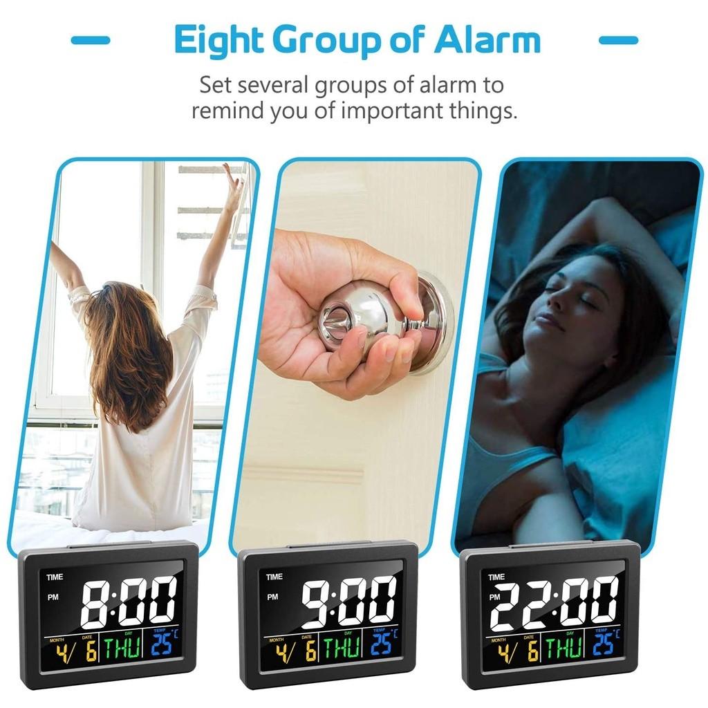 Large LCD Screen Alarm Time Calendar Temperature Display Modern Home Bedroom Office Decoration Supplies Digital Alarm Clock