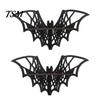 Gothic Style Furniture Halloween Bat Corner Shelf, Decorative Wooden Wall Mount Display Unique Storage Spiderweb Design Floating Rack for Home,
