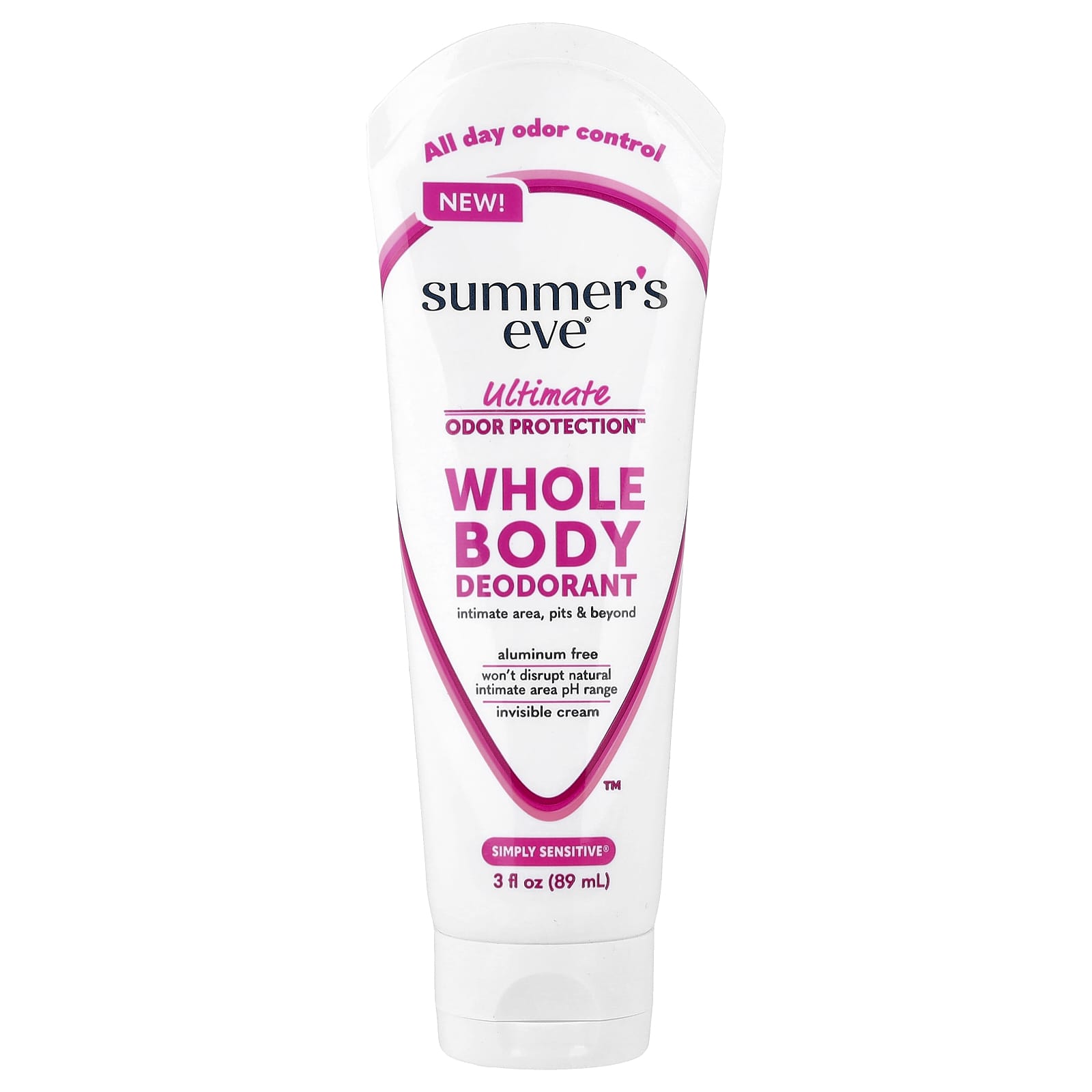 

Summer s Eve Ultimate Odor Protection™, Дезодорант для тела, Simply Sensitive®, 89 мл (3 жидких унции)