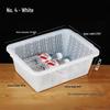 Large White Plastic Rectangular Kitchen Basket for Draining, Washing, and Storage