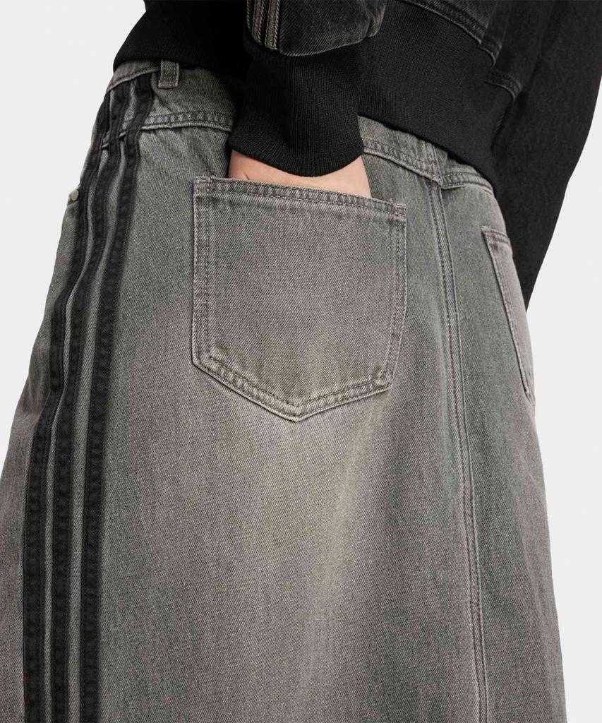 Adidas 3-Stripe Denim Long Skirt - Charcoal Black / Jw2659