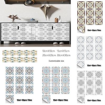 Modern Faux Ceramic Tile Sticker: Waterproof, Mildew-Proof, Self-Adhesive Decorative Wall Sticker