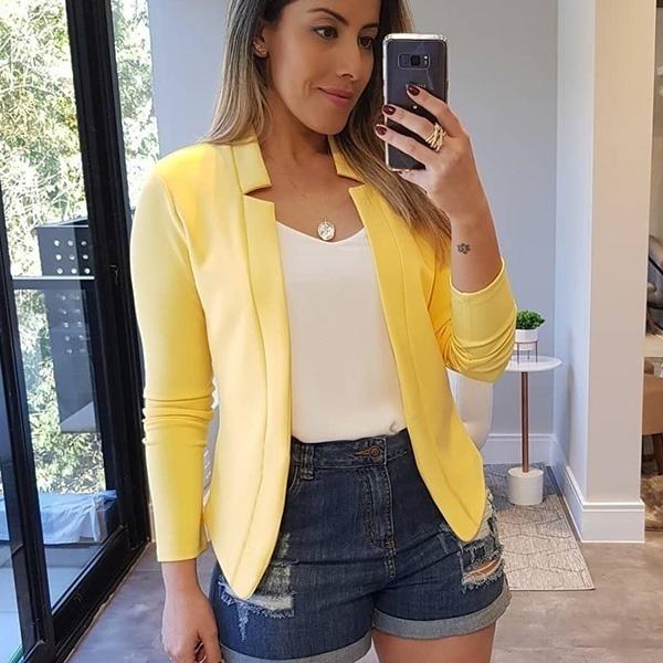 Women's Casual Lapel Blazer Suit Jacket Long Sleeve Slim Cardigan Coat Outwear Women's Casual Lapel Blazer Suit Jacket Long Sleeve Slim Cardigan Coat Outwear