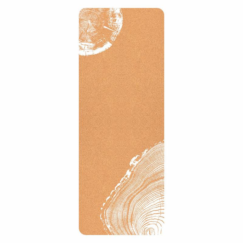 Natural Cork Rubber Yoga Mat Custom Printed Chakra Pattern Non Slip Sweat Absorbent Fitness Pilates Exercise Pad Home Gym Mat