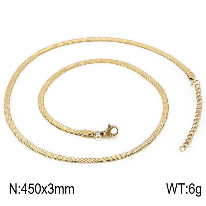Trendy Minimalist Stainless Steel Snake Chain Necklace & Bracelet Set