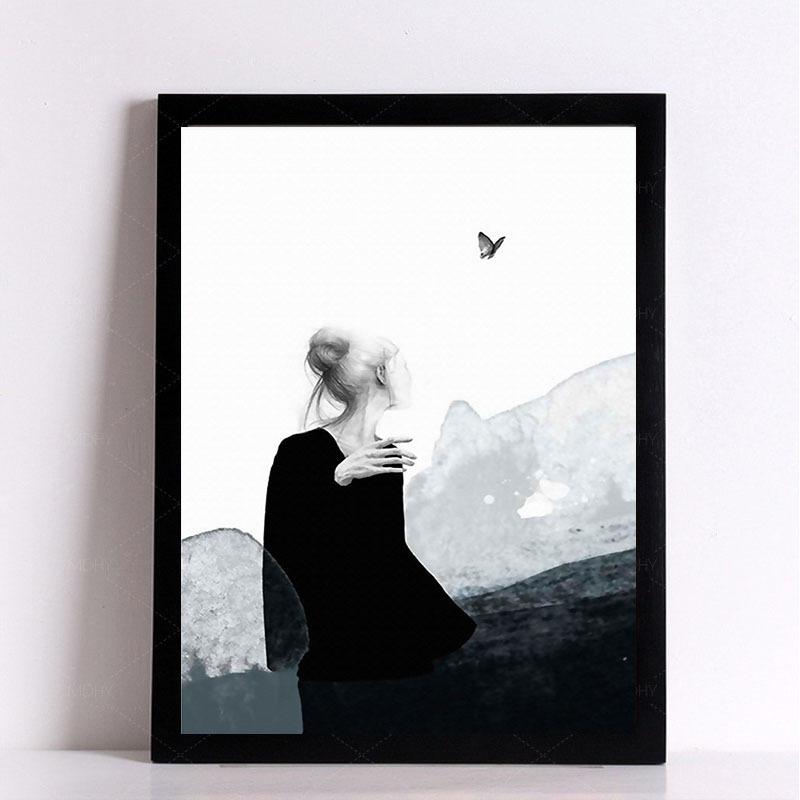 

Европейско-американский стиль Девушка абстрактная фигура настенный рисунок гостиная крыльцо холст картины настенные картины для гостиной 21*30cm