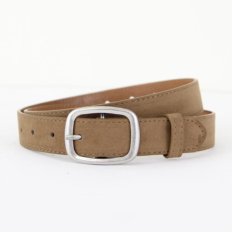 Vintage Women'S Leather Belt With Metal Snap For Jeans Medium Width Minimalist Modern Design Suitable For Various Styles