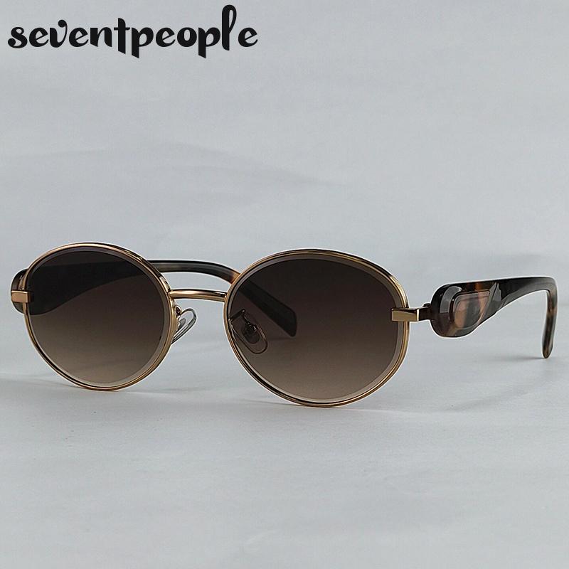 Small Frame Oval Steampunk Sunglasses Women  Luxury Brand Vintage Metal Punk Sun Glasses For Ladies Fashion Outdoor Shades