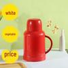 Household Thermos Flask: Large Capacity, Portable Thermal Insulation, Cold/Heat Retention, Available in White, Orange, Green.