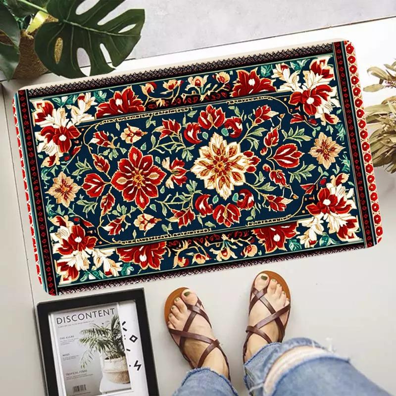 Classic Retro Bohemian Printing Non-Slip Waterproof Doormat Easy To Clean Entrance Floor Mat Home Decoration Durable Fashionable