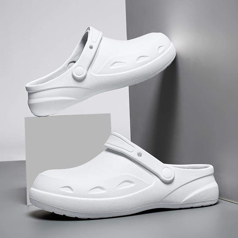 Waterproof Oil-Proof Non-Slip Chef Shoes Men's Work Shoes Slip-On Safety Shoes Anti-Odor Wear-Resistant EVA
