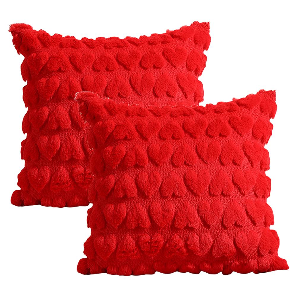 2 шт плюшевая наволочка в виде сердца наволочка с надписью Love Throw наволочка из искусственного меха 18x18 дюймов мягкая наволочка для дивана 2695₽