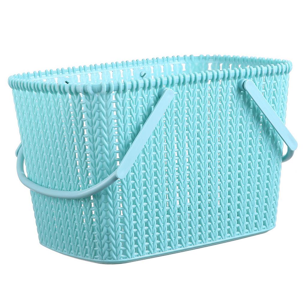 Shower Caddy Bin Strong Plastic Large Opening Smoothing Handle Draining Holes Shower Basket for