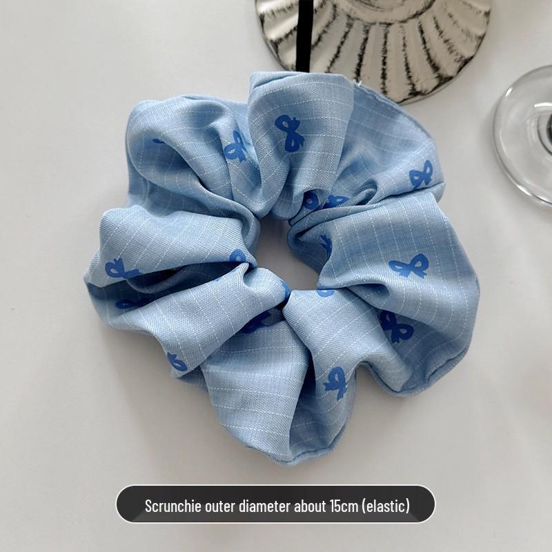 Women's High Elasticity Striped Bow Scrunchie - Durable and Versatile Hair Accessory.
