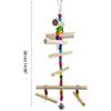 Bird Chewing Toy Wooden Perch Stand Climbing Ladder Parrot Cage Training Colorful Biting Toy with Hanging Hook