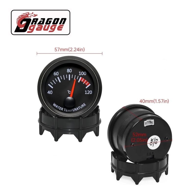 2 Inches 52mm 12V Car Gauge Water Temp Oil Temp Oil Press PSI/Bar Voltmeter Boost Gauge EGT Gauge With Sensor Fit for 12V Car