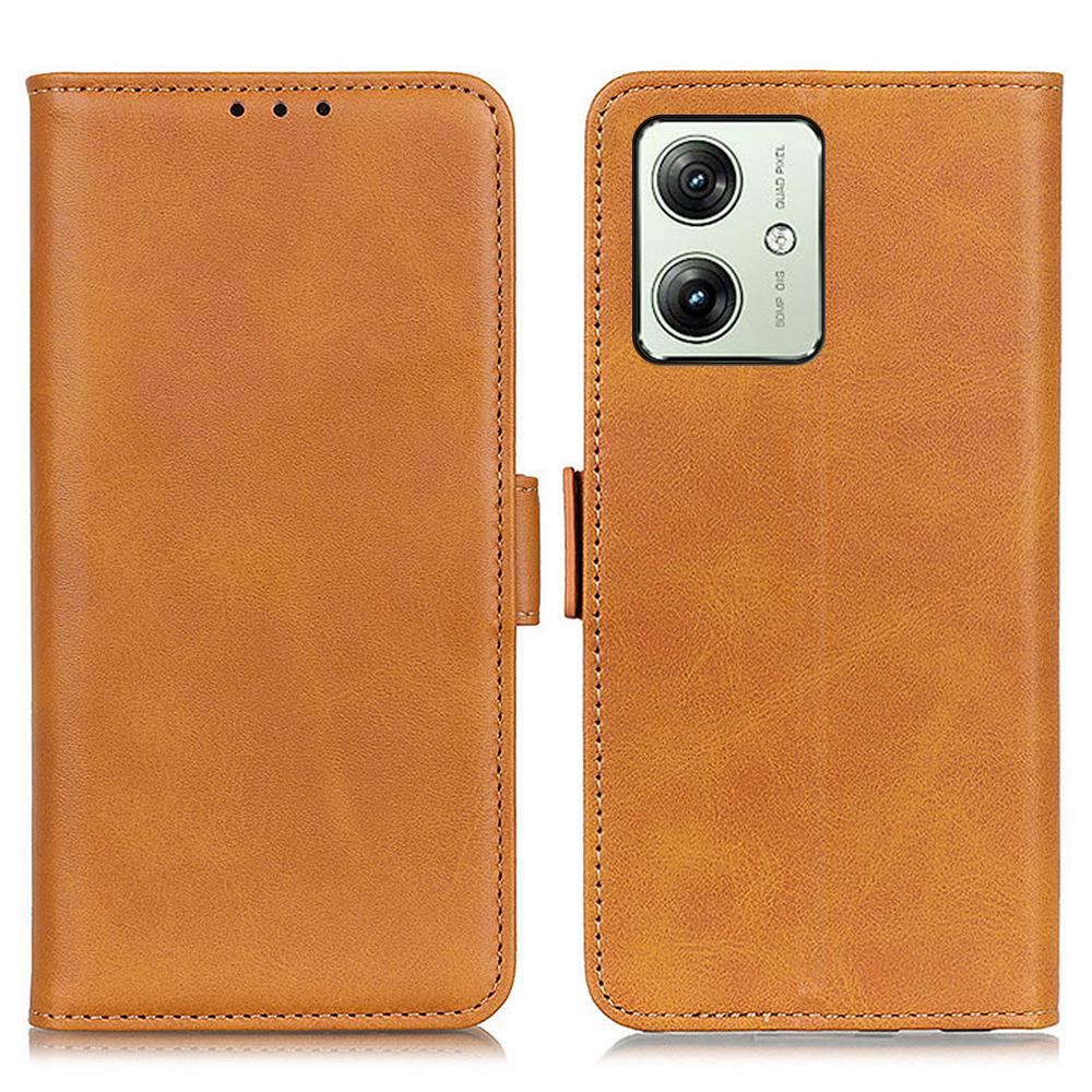 For Motorola Moto G54 5G Case Cowhide Texture PU Leather Wallet Cellphone Shell