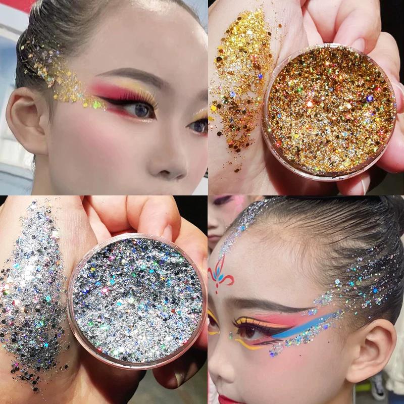 Stage Makeup, Eye Shadow, Glitter, Sequins, Stars, Glue-Free Face and Hair Makeup, Children's Day Cosmetics, Performance Makeup