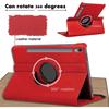 Hülle + Gehärtetes Glas - BOOLING - für Samsung Galaxy Tab S9 - 360° drehbar - Rot - Optimaler Schutz