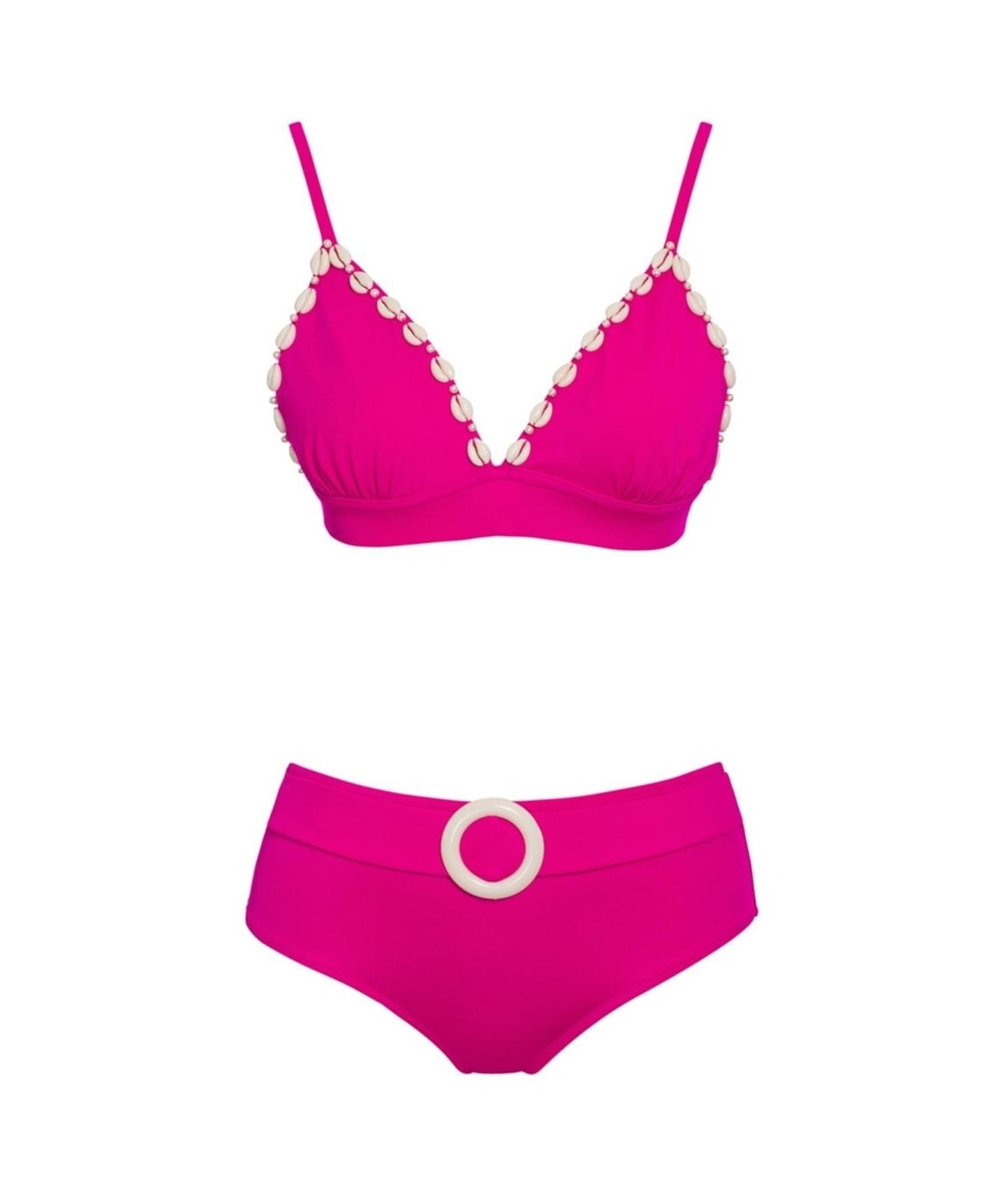 

Sea Shell High Waist Triangle Bikini Set Slr 335