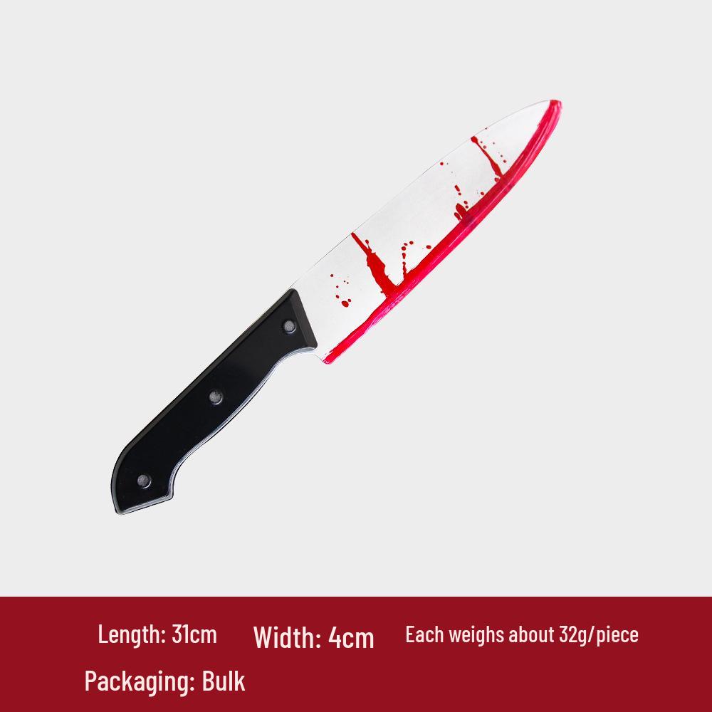 Halloween Simulated Blood Kitchen Knife Prank Prop - Ghost Festival Decoration