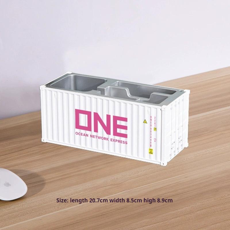 1:30 Scale Shipping Container Business Card Organizer Desk Stationery Storage Box Office Decor Pen Holder Creative Gift Ornament