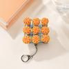Cute Design Fruit Decompression Button Toy Transparent Dual-Tone Keyboard Keychain  Children's Bag