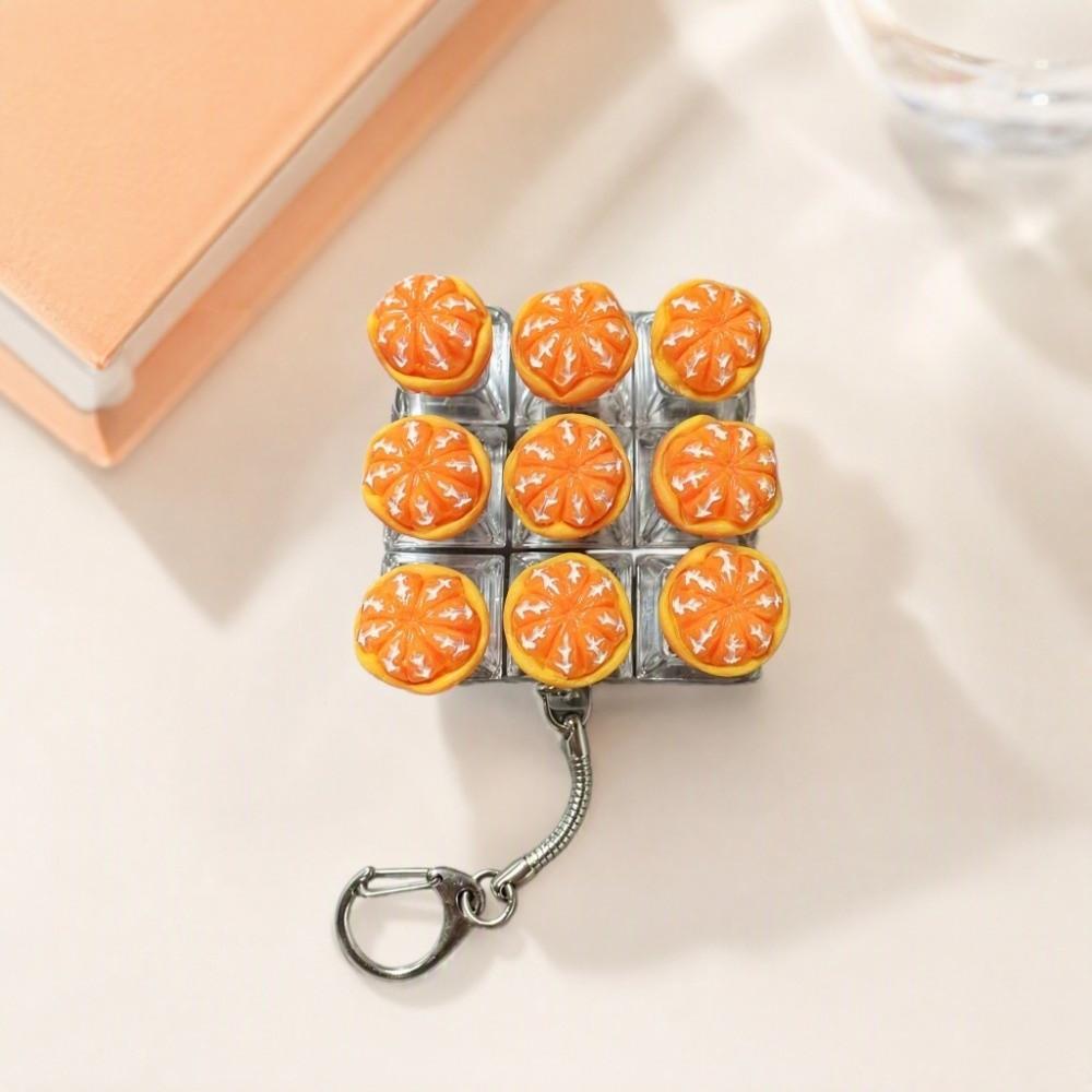 Cute Design Fruit Decompression Button Toy Transparent Dual-Tone Keyboard Keychain  Children's Bag