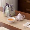 Hand Drawn Rose Ceramic Kung Fu Tea Set, One Pot, One Cup, Handmade Tea Pot, Tea Cup, Outdoor Portable Set